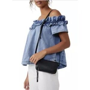 Free People Crossbody We The Free Rider Black Shoulder Bag Adjustable Strap